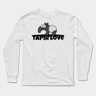 Cute Malayan Tapir Love I Love Tapirs Long Sleeve T-Shirt